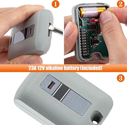 LAWOHO MCS307010 300MHz 10 Dip Switches 1-Channel Mini Key Ring Transmitter for Linear Multi-Code MCS308911, 3089, 3060, 3070, 4120 Gate Opener Garage Door Remote Control