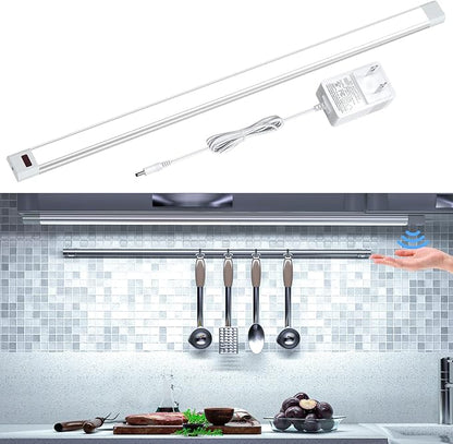 WOBANE Under Counter LED Lighting, Hand Wave Activated Lighting,Under Desk Light Bar,24 inch Dimmable Panel for Kitchen,Shelf,Cupboard,Closet,Workbench,Cabinet,6000K White
