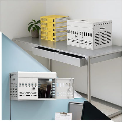 12-Device Charging Cabinet -Lockable Charging Station for iPad, Chromebook,Laptop&Tablet- American Style Charging Cabinet with Cord Management Ideal for Classrooms & Offices (Grayish White)