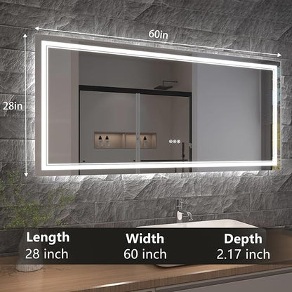 LED Bathroom Mirror with Lights, Wall Mirrors