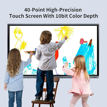 Smart Board 65 Inch Whiteboard Smartboard Interactive Whiteboard, Digital Smart White Board Support Dual System Smartboard for Office Home Business(Wall Mount Included)
