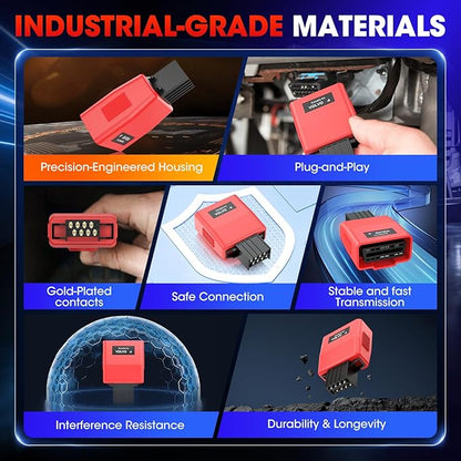 Autel Original MaxiSYS 8-Pin CV Adapter for Volvo, 8 Pins to OBD2 16 Pins for Volvo Off-Highway Cable Connector, Work w/Autel Heavy Duty Truck Scanner MS908CV MS908CV II MS909CV MS906CV MaxiFlash VCI