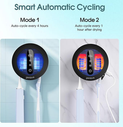 Toothbrush Holders for Bathroom,Wall-Mounted Toothbrush Holder,Smart Toothbrush Organizer with LED Screen and Drying,Rechargeable Tooth Brush Holder for Home & Travel