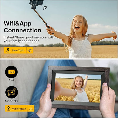 KODAK 10.1 Inch WiFi Digital Picture Frame with 32GB Storage, Electronic Smart Digital Photo Frame 1280x800 IPS Touch Screen, Auto-Rotate, Share Moments Instantly Gifts for Women Mothers Day Christmas