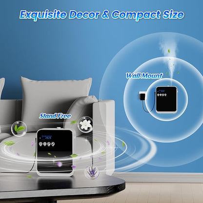 Waterless Essential Oil Diffuser,Aromatherapy Scent Diffuser Air Machine with Smart APP & Touch Screen,1500 sq.ft Coverage,250ml Capacity|Whole House Oil Diffusers for Home & Hotel Collection-Black