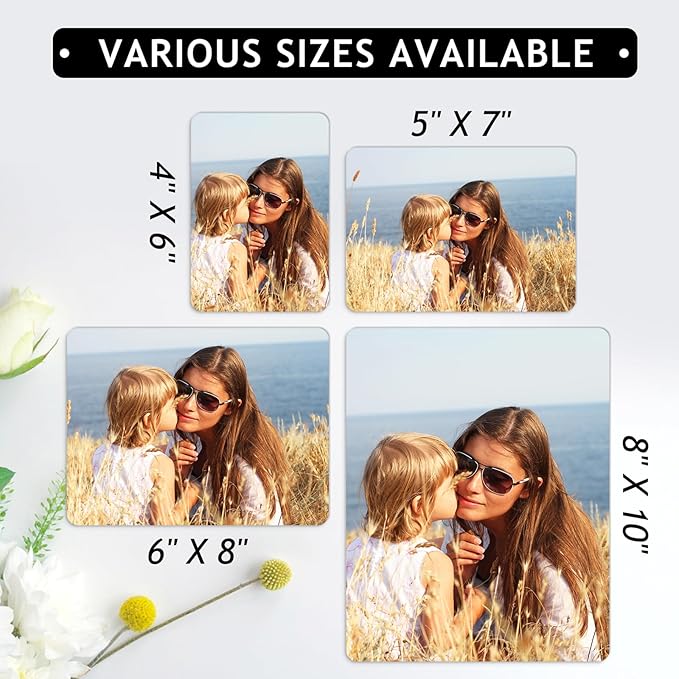 XIAODAXIA Father's Day Gifts Personalized Metal photo prints Customized photo gifts for Dad - Custom Picture Prints with Bamboo base Tabletop Art Home Decor - Gift Wrapping Available