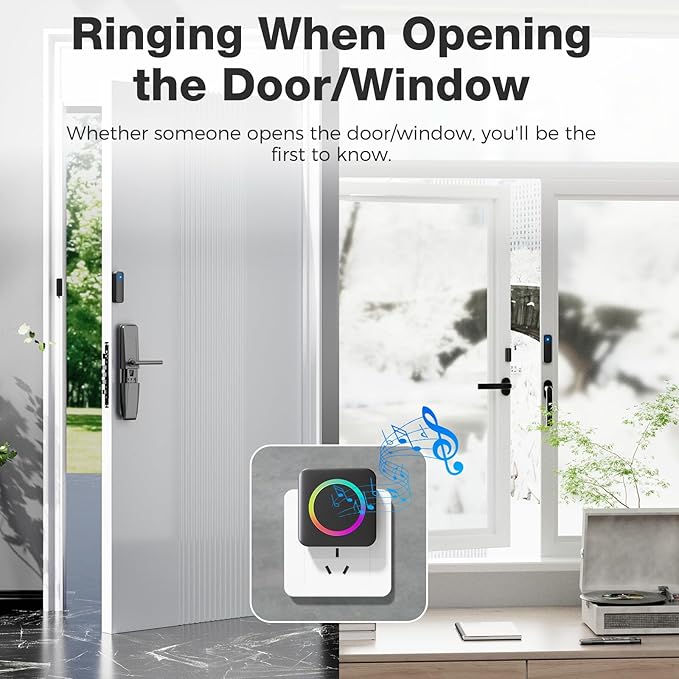 Door Chime, Satisure Wireless Door Sensor Chime When Door Opens, Door Alarms for Kids Safety for Door Window Security/Store/Business/Home/Hearing Impaired