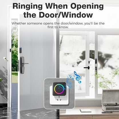 Door Alarm, Satisure Wireless Door Sensor Chime When Door Opens, Door Entry Alarm Chime for Business/Home/Kids, Door Alarm Door Ringer Alert (1 Chime+2 Sensors)