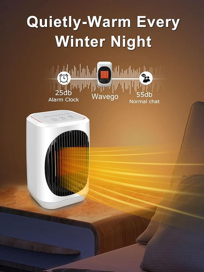 iFTY Small Space Heater for Indoor Use, Portable Electric Heaters with 3 Modes, 70° Oscillation, Remote Control, Overheating Protection, 1500W PTC Ceramic Fast Safety Heating For Bedroom Office Desk