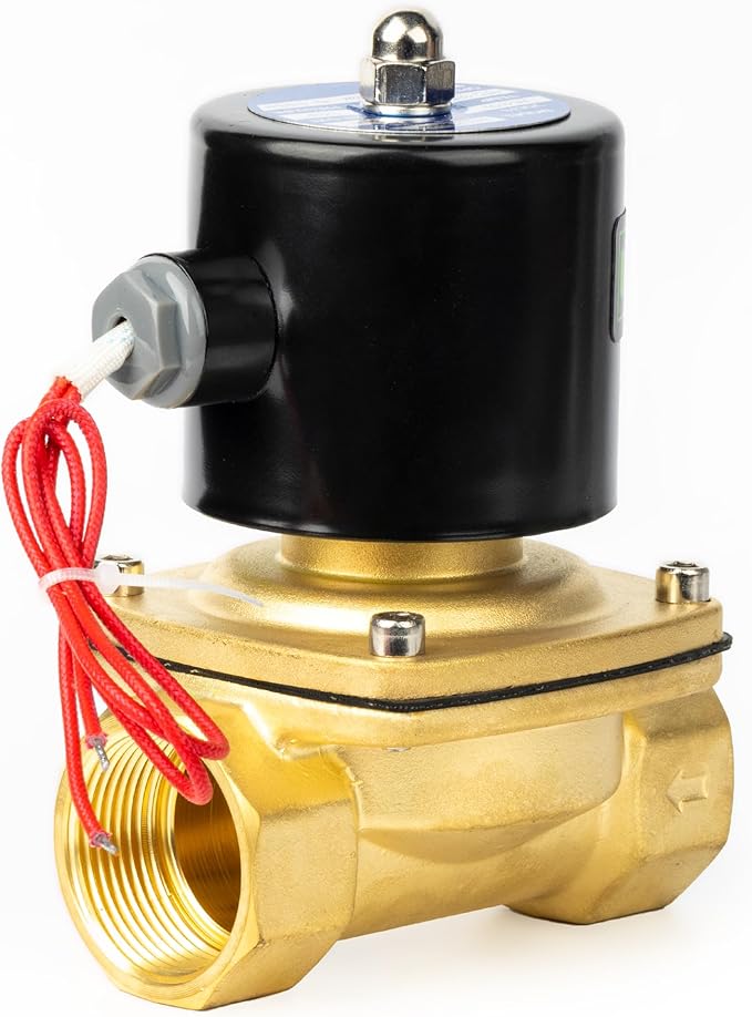 U.S. Solid 1-1/4" Solenoid Valve - 110V AC Brass Electric Solenoid Valve, Normally Closed, Viton Seal