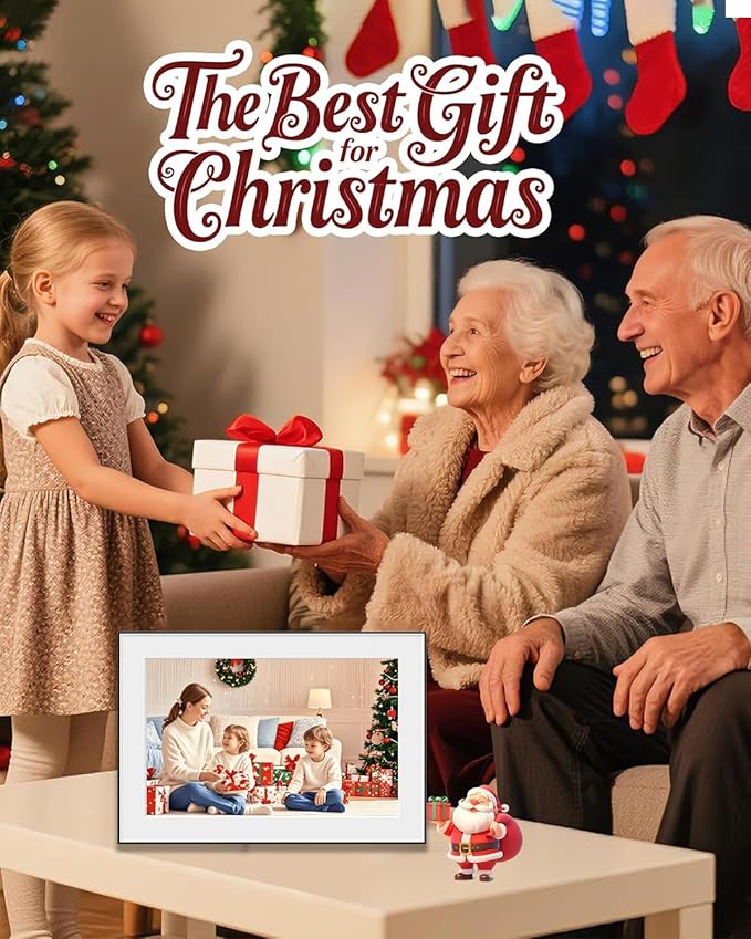 AI Magic Frame 10.1"-WiFi Digital Picture Frame with 64GB,1920 x 1200 IPS FHD TouchScreen,Motion Sensor,Dynamic AI Photo,Unlimited Cloud Storage, Gifts for Christmas/Birthday/Family/Home Decor