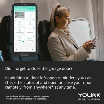 YoLink Garage Door Controller - Remote Control Existing Garage Door Opener, 1/4 Mile World's Longest Range Garage Door Operator Controller, YoLink Hub Required
