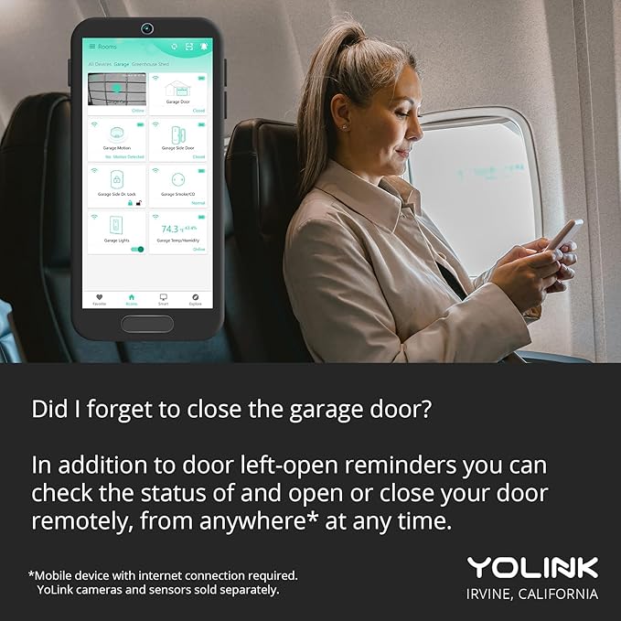 YoLink Finger - Remote Control Existing Garage Door Opener, 1/4 Mile World's Longest Range Garage Door Operator Controller, YoLink Hub Required