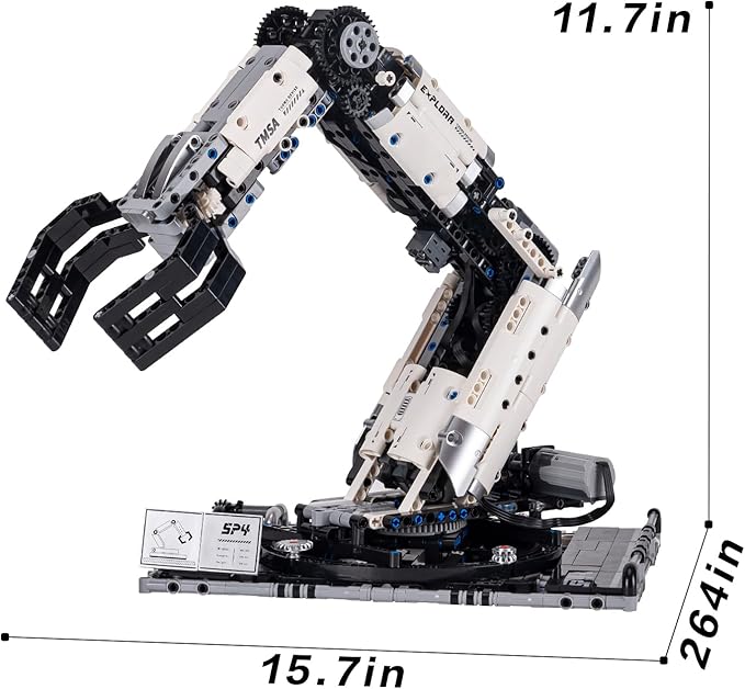 Technical Robot Arm Building Kit,STEM Toys for Ages 8-13,Birthday, Holiday Sets,Remote Control Mechanical Hand,Sets for Boys 8-14,Mechanical Engineering Set(784PCS)