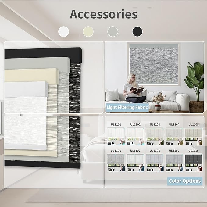 Motorized Blinds with Remote Custom Size Blackout Smart Roller Shades Compatible with Alexa Google, Electric Blinds for Windows
