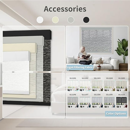 Motorized Blinds with Remote Custom Size Blackout Smart Roller Shades Compatible with Alexa Google, Electric Blinds for Windows