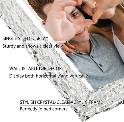8x10 Picture Frames, Refined Crystal-Clear Acrylic Photo Frame, Wall & Tabletop Display Frames, Modern Floating Style for Home Office Decoration, Transparent (1 Pack)