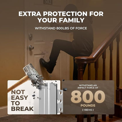 4 Pack Home Security Door Reinforcement Lock, Childproof Safety Door Lock Latch Stopper, Removable Screw-Mounted, Prevent Home Unauthorized Entry, Aluminum Construction, Withstands 800 lbs