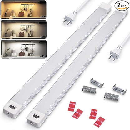 MYPLUS 16" Hand Wave Activated Under Counter Lighting, 2 Pcs LED Cabient Lights Motion Sensor with 5 Color Warm/Daylight/Cold White, Bright 450 Lumens LED Lights for Kitchen