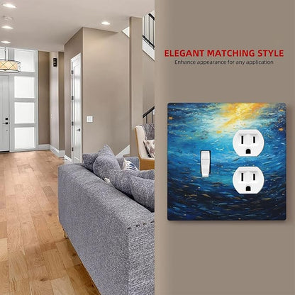 Wallplates Dream Ocean Underwater World Fish Shoal 1 Toggle 1 Duplex Switch Plate Electrical GFCI Faceplate Decorative Light Switch Covers for Kids room Nursery Decor