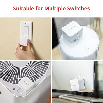 SwitchBot Bot White & Hub Mini Kit: Automate IR Devices & Physical Switches with Alexa/Google Voice Control, App Scenes & Timers.