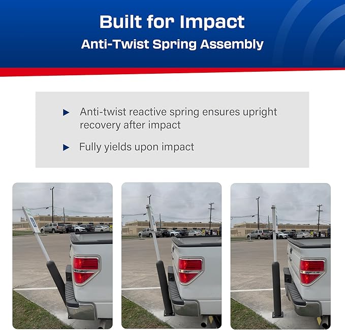 Impact Recovery - Sta-Rite Flexible Sign Post - Sign Holder for Handicap Parking Signs - Made in the USA - 78” with Black Bollard