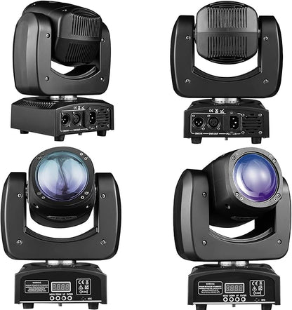 90W LED Moving Head DJ Lights Mini Beam Stage Lights Super Bright Spot RGBW 4IN1 DMX 512 13CH Sound-Activated for Wedding DJ Party Stage Lighting (90W, 1)