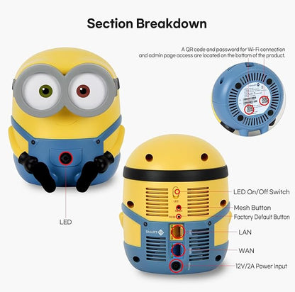 Davolink Minions Series WiFi 6 / 6E Gaming Router WiFi Extender Dual & Tri-Band Gigabit Wireless Internet Mesh System Fast 8K Streaming Low Latency WPA3 Secure Home Wi-Fi (Bob)