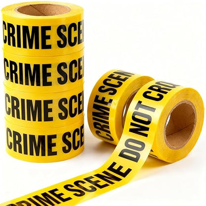 Crime Scene Do Not Cross Tape 6 Pack 3 inch x 1000 feet, Bright Yellow with a Bold Black Print for High Visibility • Tear Resistant Design