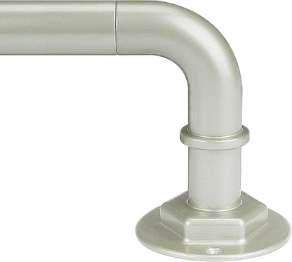 Curtain Rods for Windows 16 to 120 Inches Adjustable Blackout Wrap Around 1 Inch Diameter Curtain Rod, Brushed Nickel