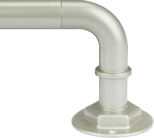 Curtain Rods for Windows 16 to 120 Inches Adjustable Blackout Wrap Around 1 Inch Diameter Curtain Rod, Brushed Nickel