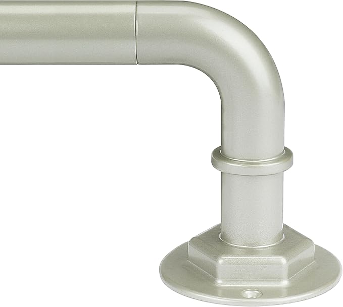 Curtain Rods for Windows 16 to 45 Inches Adjustable Blackout Wrap Around 1 Inch Diameter Curtain Rod, Brushed Nickel
