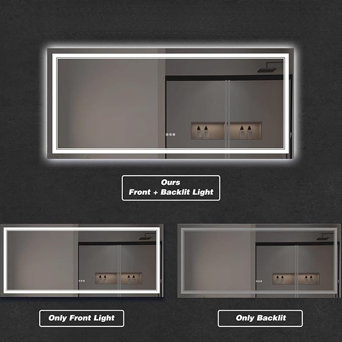 LED Bathroom Mirror with Lights, Wall Mirrors