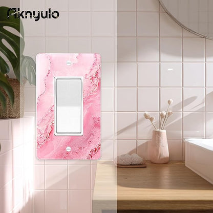 Abstract Pink Marble Design Acrylic Switch Plates & Outlet Covers Wall Plate Outlet Covers Decorative Light Switch Cover