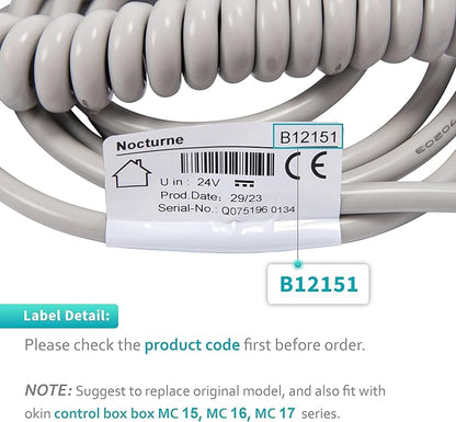Okin Dewert B.12151 Handset Remote Hand Control Replacement for Hospital Bed Electric Adjustable Beds with 13 pin Connection