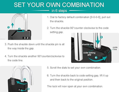 ZHEGE Locks for Locker with Code, Small Combo Lock with DIY Name Tags for School, Toolbox, Cabinet (Black & Red, 2 Pack)