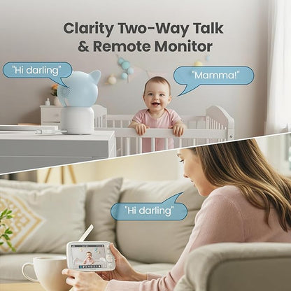 litokam 4MP Baby Monitor with Camera and Audio, 5-inch 1080P Split-Screen, No WiFi & 5G/2.4G WiFi, Remote Pan-Tilt-Zoom, Night Vision, VOX, Temperature Sensor, 2-Way Talk, 7 Lullabies, 1000ft Range