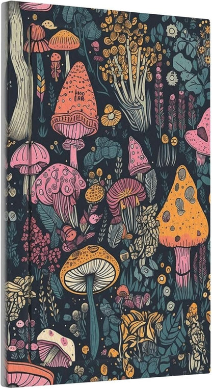Decorative Light Switch Plate Covers Pink Orange Mushrooms Green Plant 1 Gang No Device Single Blank Outlet Covers Wall Plate Light Switch Cover Plate Faceplate for Bedroom Home Decor