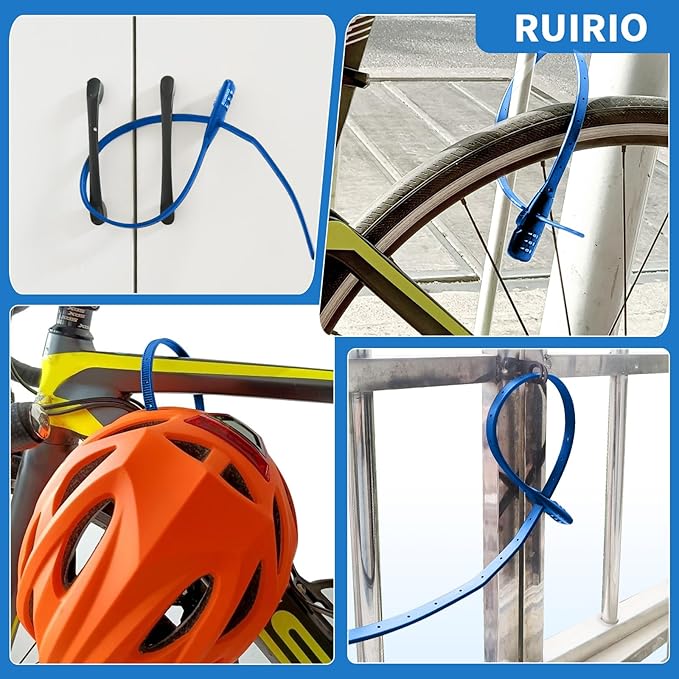 Zip Tie Lock Adjustable Cable Lock for Kids Bike, Helmet, Fridge Cabinets, Drawers, Fences, Toolboxes, Bike Rack, Suitable for Adult, Child, Kid, Baby 1 Pack (Blue)