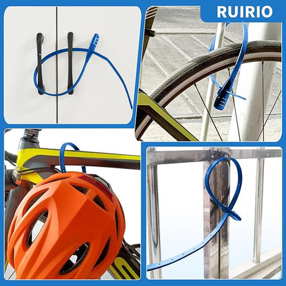 Zip Tie Lock Adjustable Cable Lock for Kids Bike, Fridge, Scooter, Cabinets, Drawers, Gates, Fences, Helmet, Toolboxes，2 Pack (Blue)