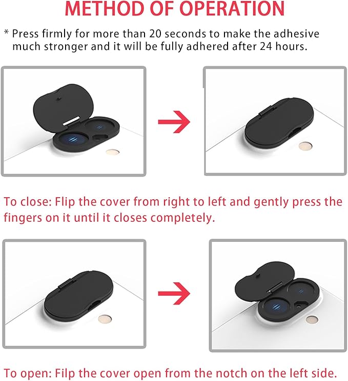 Privacy Lens Cover Compatible for iPhone 17 with Front Camera Cover,Protect Privacy and Security But Not Affect Facial Recognition（2Pack） Black