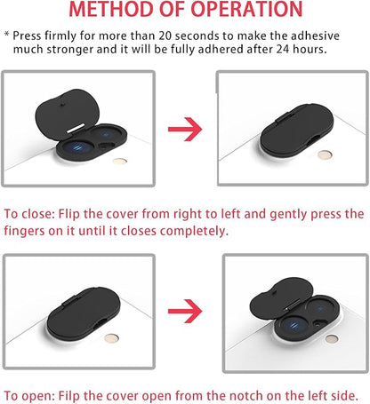 Privacy Lens Cover Compatible for iPhone 17 with Front Camera Cover,Protect Privacy and Security But Not Affect Facial Recognition（2Pack） Black
