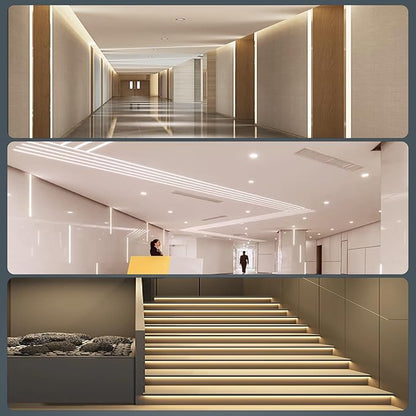 10 Pack Aluminum LED Channel 6.6FT/2M Plaster-in with Strip Diffuser and Milky Cover Tape Light Track LED Profile for Various Lighting Applications