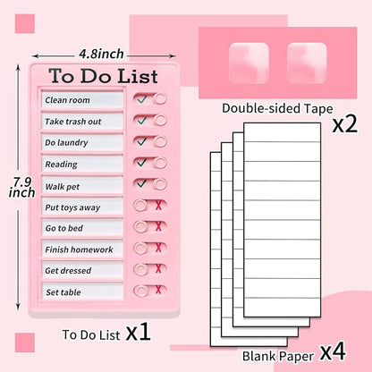 Chore Chart for Kids,To Do List, Daily Routine Chart, and Schedule Board-Checklist and Portable Memo for Efficient Task Management and Planning (pink)