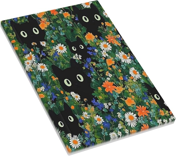 Boho Funny Black Cute Cats Daisy Wildflower Light Switch Cover Plate 1 Gang No Device Blank Electrical Wall Plates Faceplate Decorative Switch Plate For Kids Room Bed Room Decor