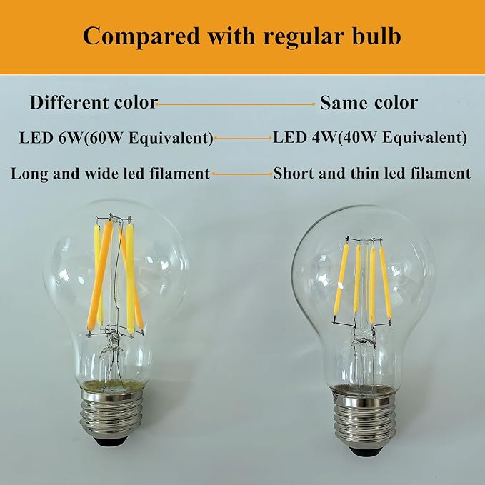 3 Color Temperature LED Bulb E26 Medium Base 60W Equivalent, 2700K Warm White and 6000K Daylight Color Changing Light Bulb 3CCT A19 LED 6W Clear Glass, Not Dimmable, 2 Pack