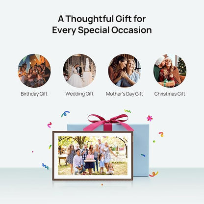 Arzopa 15.6" Large Digital Picture Frame, 1920X1080 FHD Touchscreen with Anti-Glare, 32GB Storage Electric Picture Frame Slideshow Support Photo Organization, Custom Gift Mode for Family and Friends