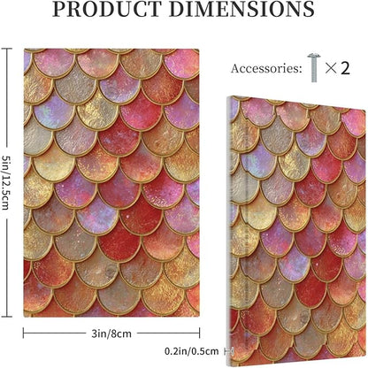 Mermaid Glitter Scale Rainbow Gold Fish Scales Light Switch Cover Plate 1 Gang No Device Blank Electrical Wall Plates Faceplate Decorative Switch Plate for Bed Room Home Decor