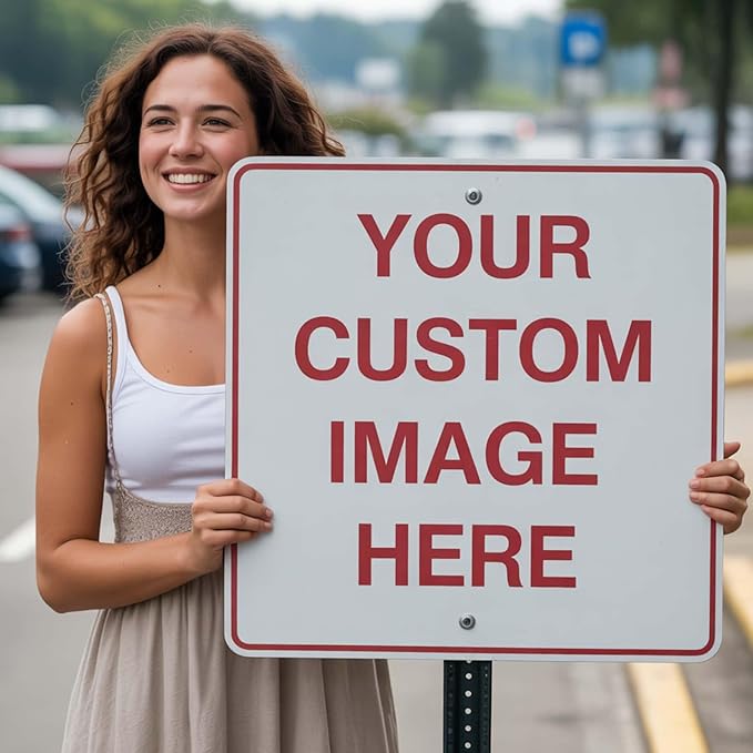 Custom Signs Outdoor Metal, Personalized Metal Sign, 24"x 24" Rust Free Aluminum, Reflective Option, Waterproof, Durable Ink