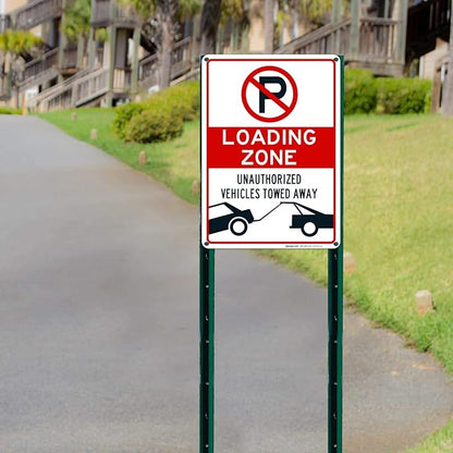 No Parking Symbol Sign, Loading Zone Sign, 10x14 Inches, Rust Free .040 Aluminum, Fade Resistant, Made in USA
